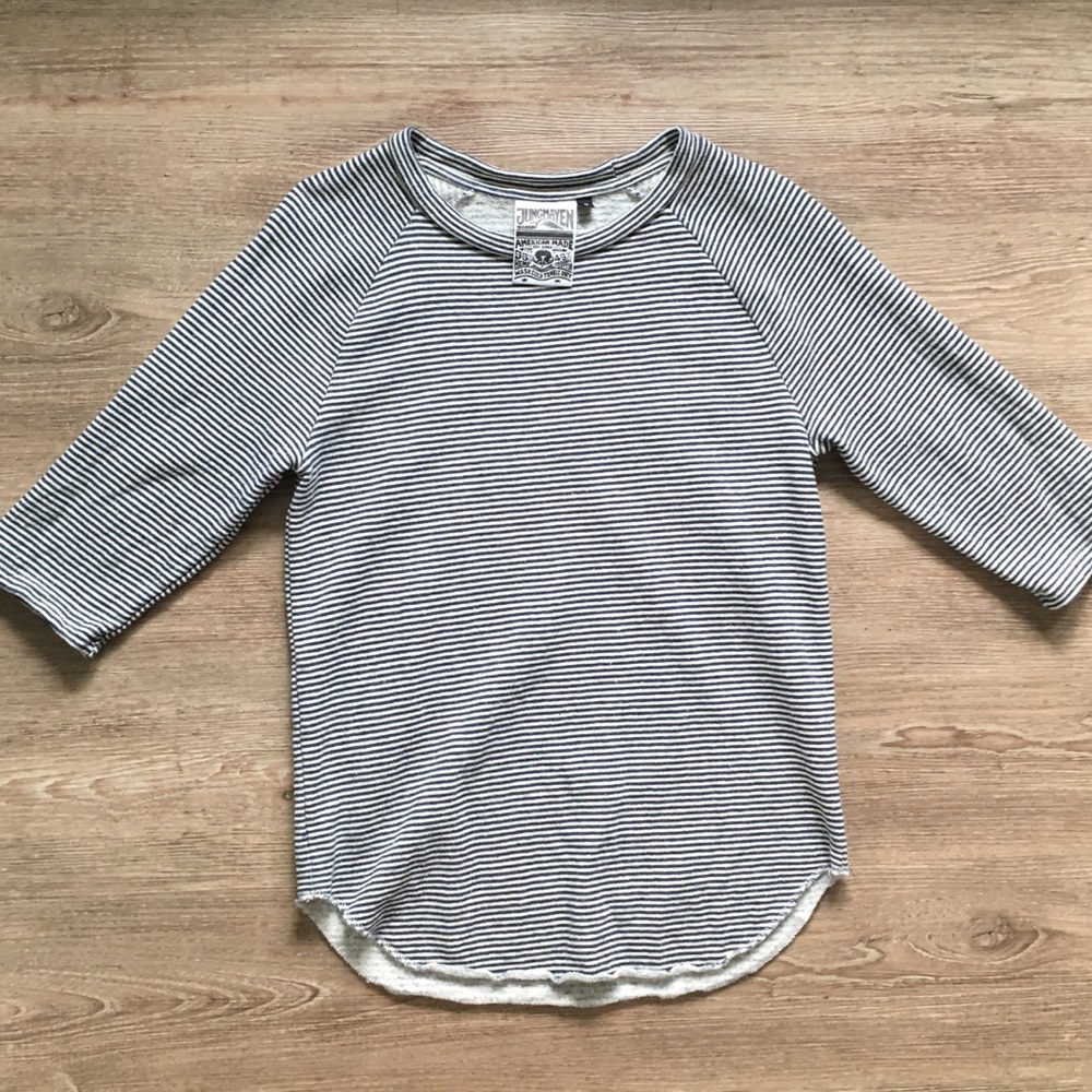 Jungmaven striped 3/4 sleeve raglan hemp